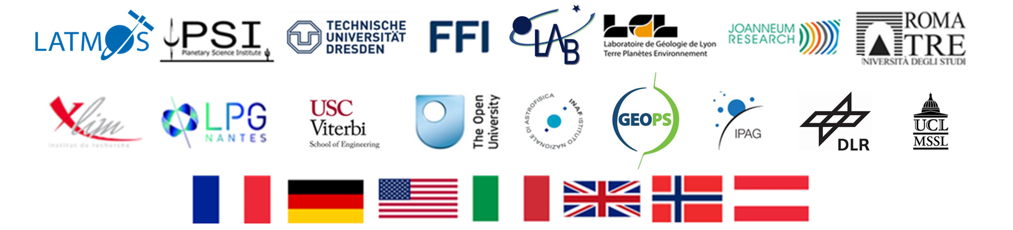 Logos and Flags of all WISDOM members